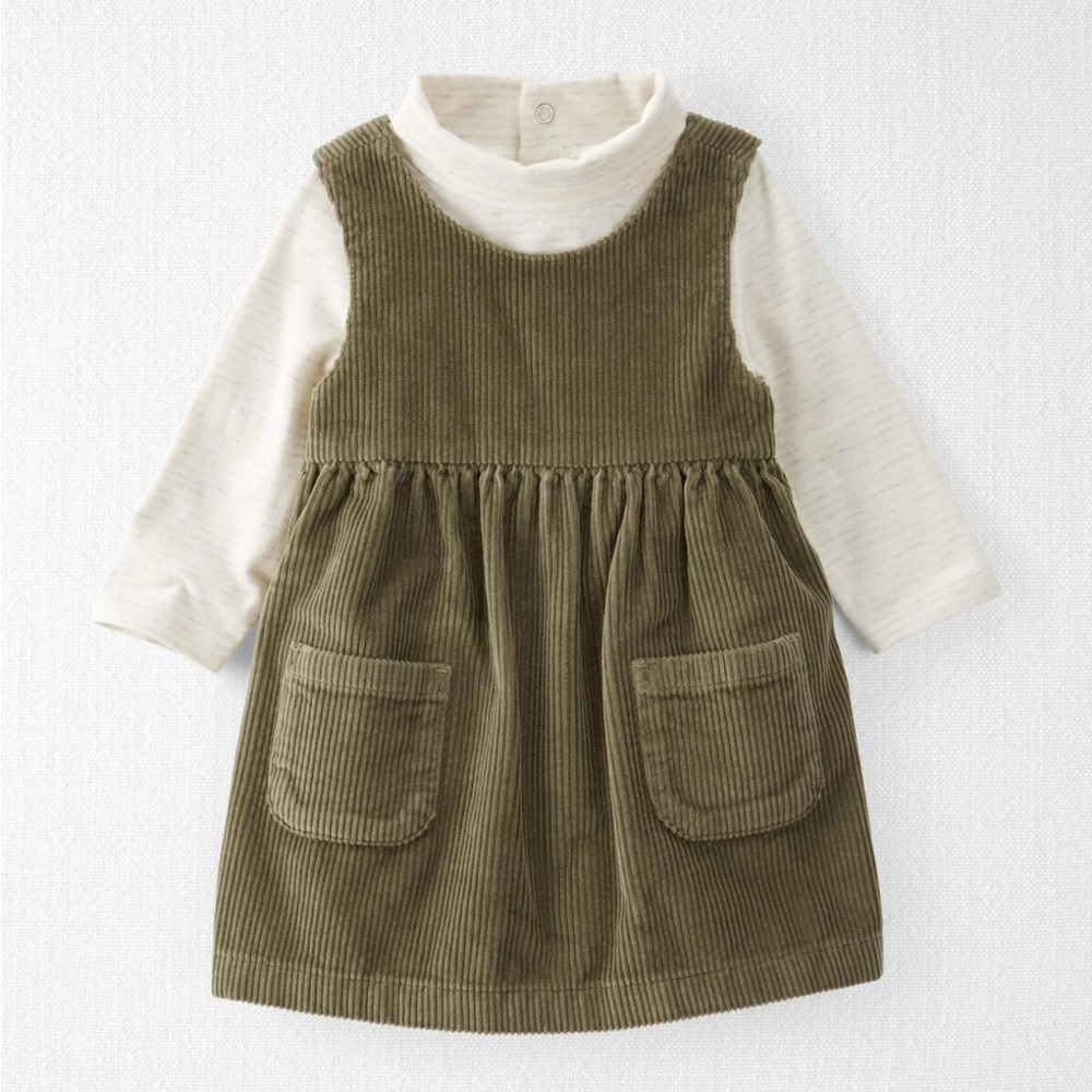 Carter’s Organic Cotton Corduroy Dress Set, 12M